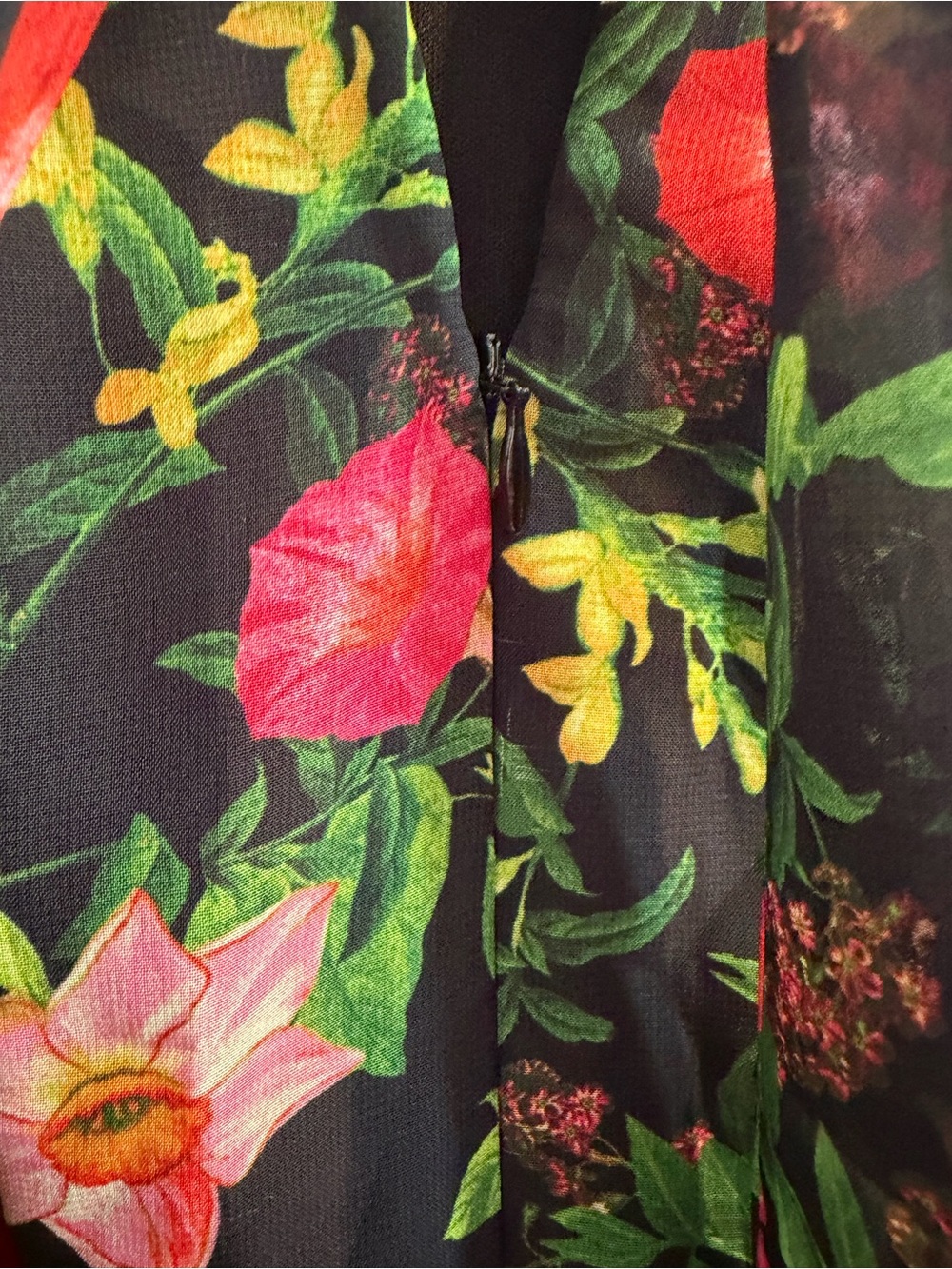 NWT Betsy & Adam Women’s Floral Print Ruffle Long Dress Size 8 - Picture 5 of 9